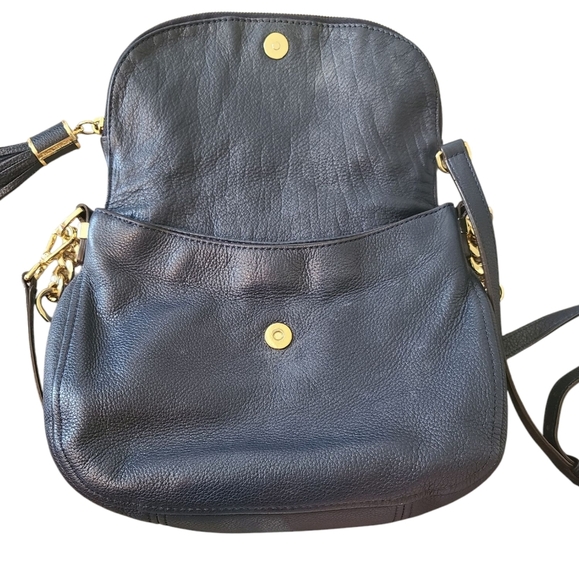 MICHAEL KORS Signature Fold Over Navy Blue Crossbody / Shoulder Bag w/ Gold - Picture 7 of 15